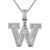 Sterling Silver Initial Letters Custom Emerald Cut Pendant