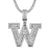 Sterling Silver Initial Letters Custom Emerald Cut Pendant