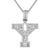 Sterling Silver Initial Letters Custom Emerald Cut Pendant