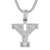 Sterling Silver Initial Letters Custom Emerald Cut Pendant