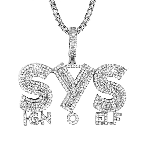 Sign Yourself Rich Baguette Men's Custom Icy Hip Hop Pendant