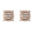 Rose Gold Baguette Icy Square Prong .925 Screw Back Earrings