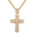 Religious Holy Ribbon Cross Sterling Silver Baguette Pendant