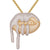 Two Tone Drooling Dripping Lips Baguette Rapper Pendant