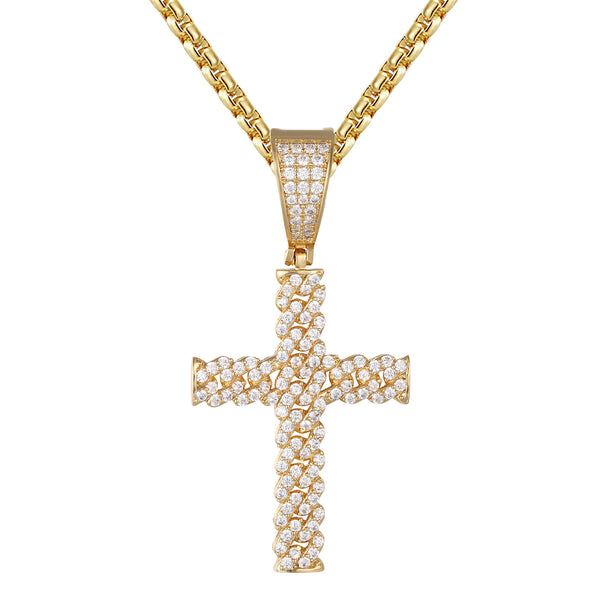 Religious Jesus Christ Cuban Style Cross Faith Pendant