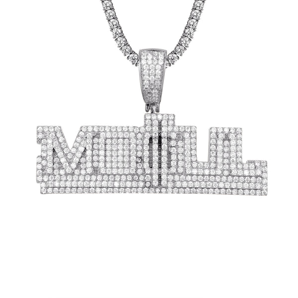 Rapper Style Mogul 14Kt White Gold Finish Custom Pendant