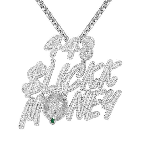 Slick Money 448 Number Emoji Face Micro Pave Custom Pendant