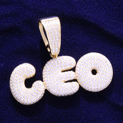 Men's Rich CEO  Gold Finish Solid Back .925 Pendant