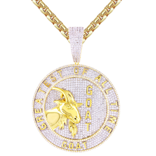 Greatest Of All Time Big Medallion Icy Hip Hop Pendant Chain