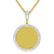 One Row Round Memory Picture 14K Gold Tone Necklace
