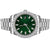 Stainless Steel Green Baguette face 41mm Solitaire Bezel Watch