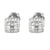 Sterling Silver Baguette Icy Square Screw Back Stud Earrings