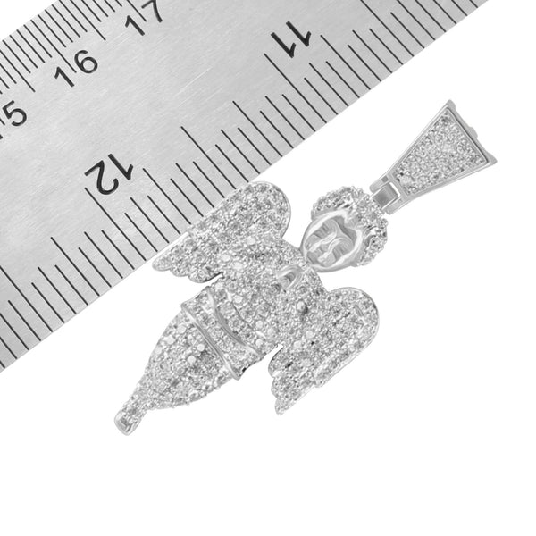 VVS 0.84Ct. Moissanite Silver Angel Pendant