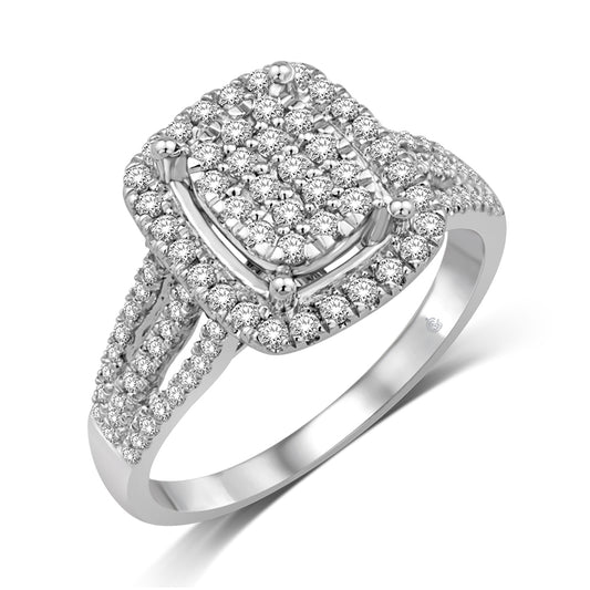 10K White Gold 5/8 Ct.Tw. Diamond Fashion Ring