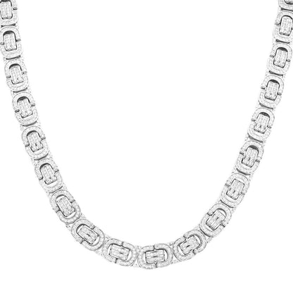 Men's Custom Byzantine Link  22" Sterling Silver Chain