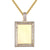 Unisex Dog Tag Baguette Bling Picture Memory Frame Pendant