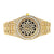 Yellow Tone Skeleton Dial Stainless Steel Moissanite Watch