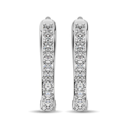 Diamond 3/8 Ct.Tw. Hoop Earrings in 10K White Gold