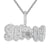 Snow Flake Double Layer Icy Bling Hip Hop Spinner Pendant