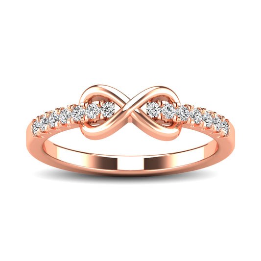 10K Rose Gold 1/4 Ctw Diamond Infinity Ring