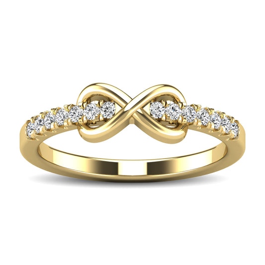 10K Yellow Gold 1/4 Ctw Diamond Infinity Ring