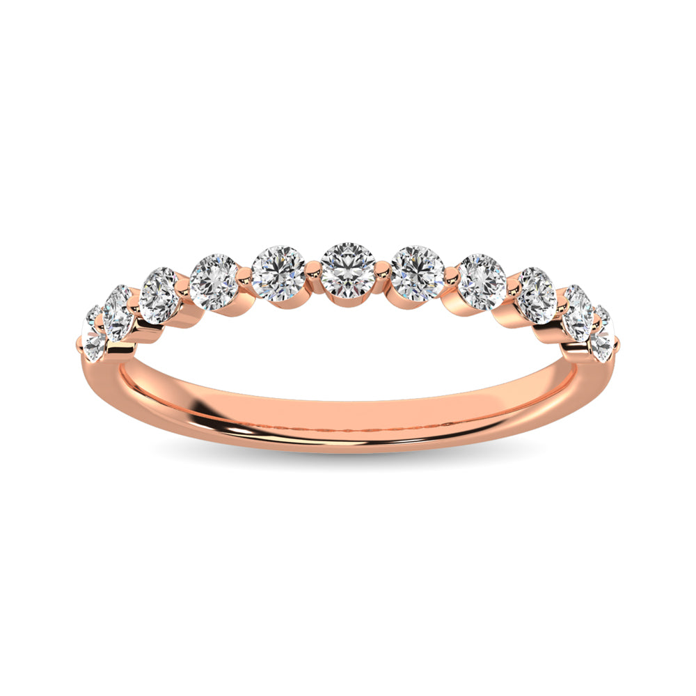 Diamond 3/4 Ct.Tw. Stack Band in 14K Rose Gold ( 6 Diamond and 5 Ruby )