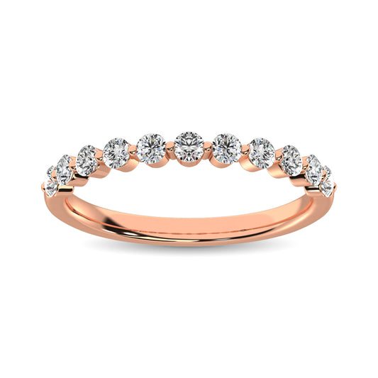 Diamond 3/4 Ct.Tw. Stack Band in 14K Rose Gold ( 6 Diamond and 5 Ruby )