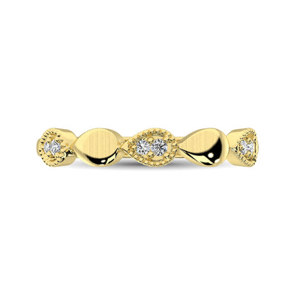 14K Yellow Gold 1/20 Ct.Tw. Diamond  Pear Shape Stackable Band