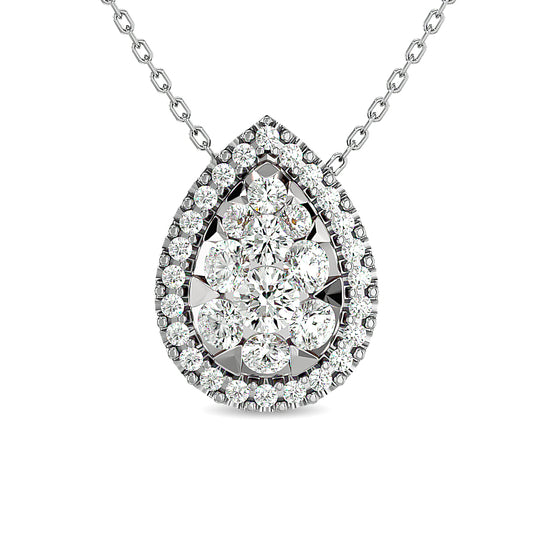Diamond 1/2 ct tw Pear Shape Fashion Pendant in 14K White Gold
