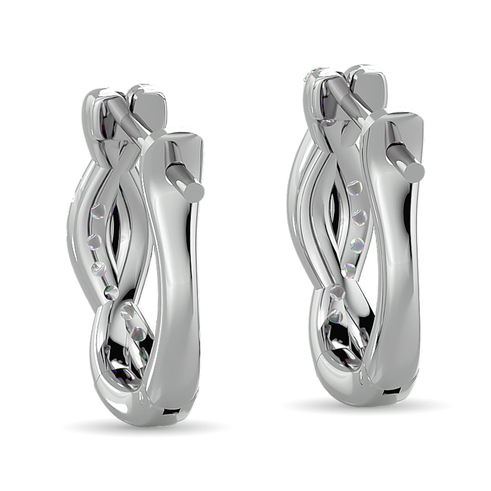 Diamond Hoop earrings 1/5 ct tw in 10K White Gold