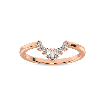 Diamond 1/6 ct tw Round and Baguette Fashion Ring  in 10K Rose Gold