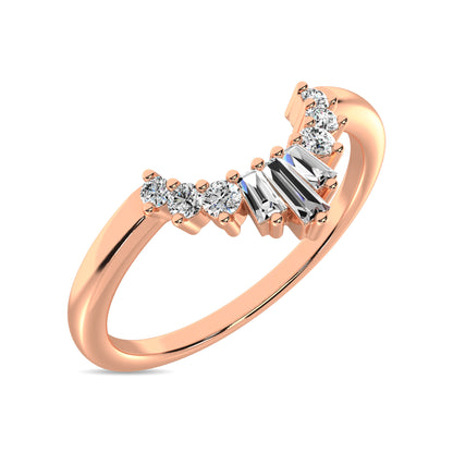 Diamond 1/6 ct tw Round and Baguette Fashion Ring  in 10K Rose Gold