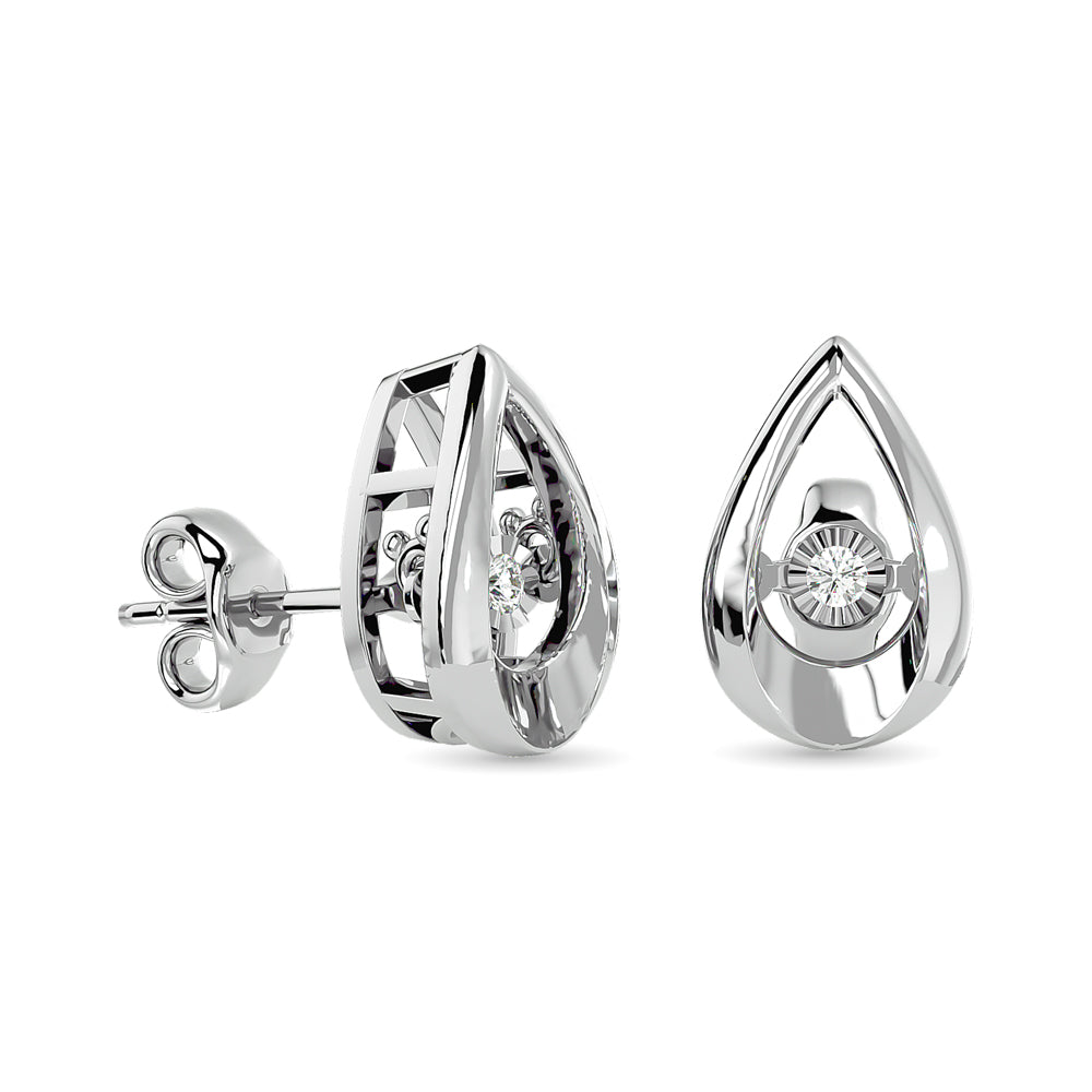 Diamond Fashion Earrings 1/20 ct tw in Sterling Silver