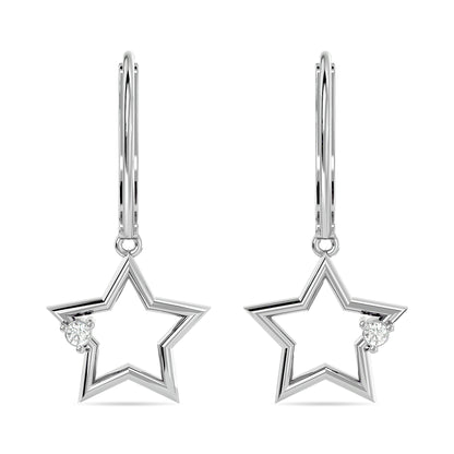 Diamond 1/20 ct tw Star Earrings in Sterling Silver