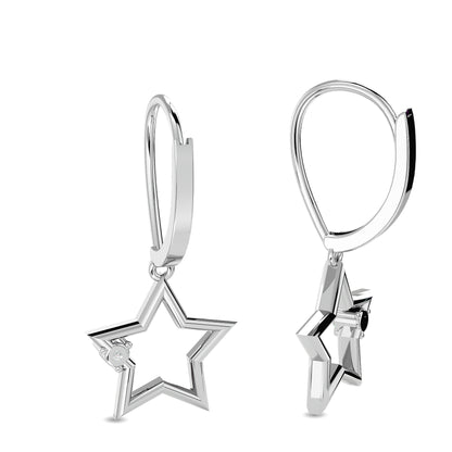 Diamond 1/20 ct tw Star Earrings in Sterling Silver