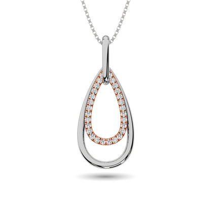 Diamond 1/8 ct tw Fashion Pendant in 10K White and Rose Gold