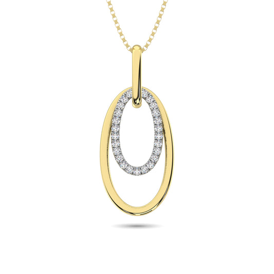 Diamond 1/8 ct tw Fashion Pendant in 10K White and Yellow Gold