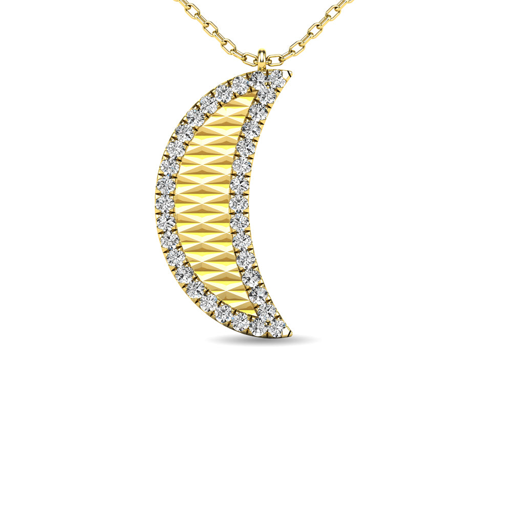 Diamond 1/10 ct tw Moon Pendant in 10K Yellow Gold