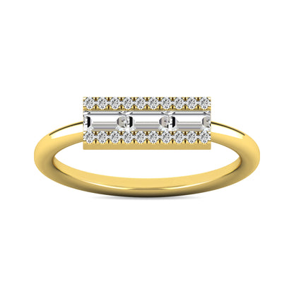 Diamond 1/2 Ct.Tw. Bar Ring in 14K Yellow Gold