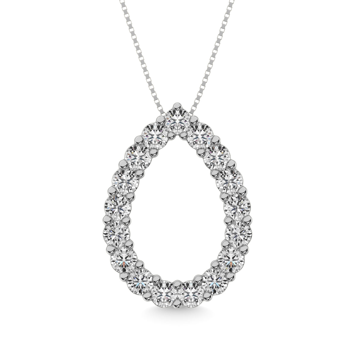 Diamond 1 ct tw Pear Shape Pendant in 14K White Gold