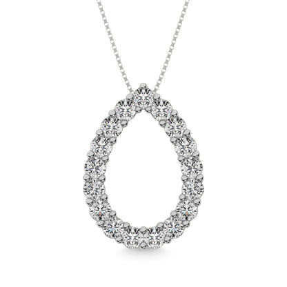 Diamond 1 ct tw Pear Shape Pendant in 14K White Gold