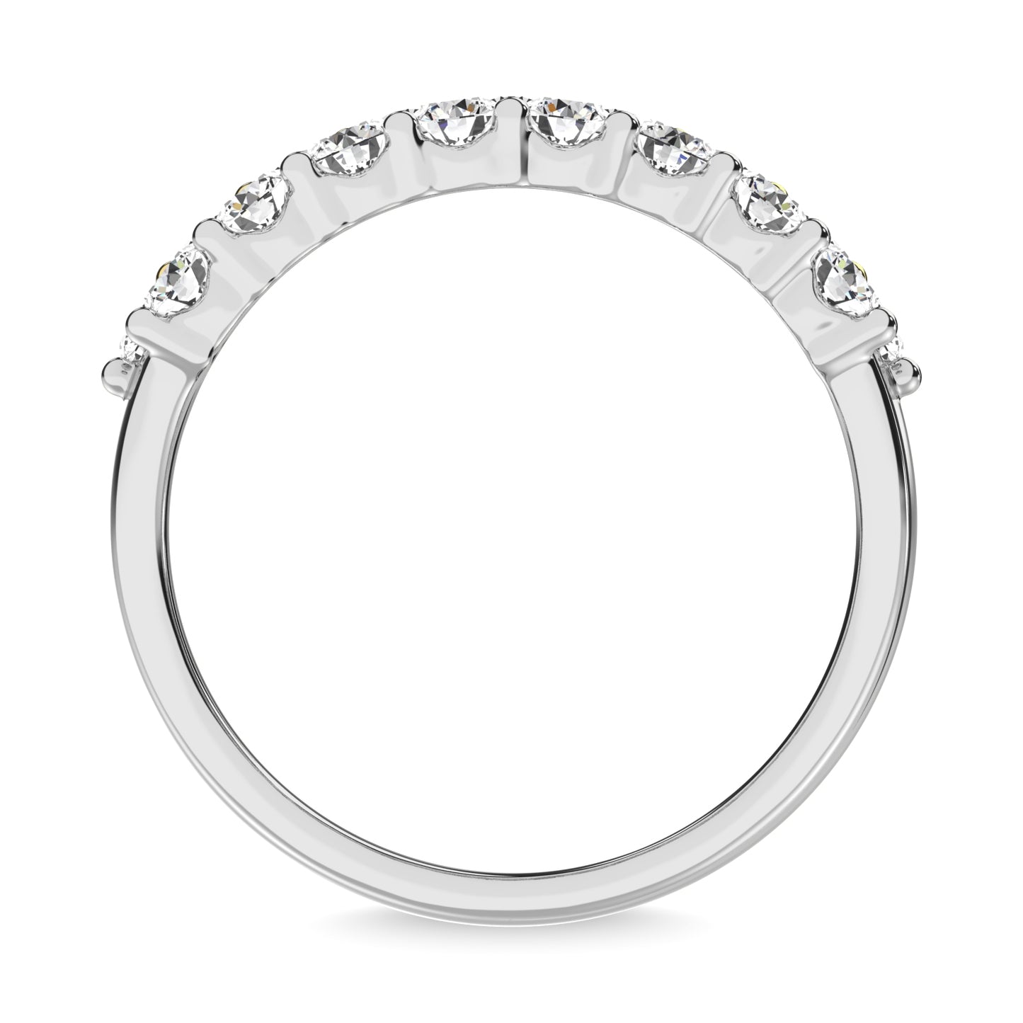 Diamond 1 ct tw Round Cut Three Row Ring in 14K White Gold