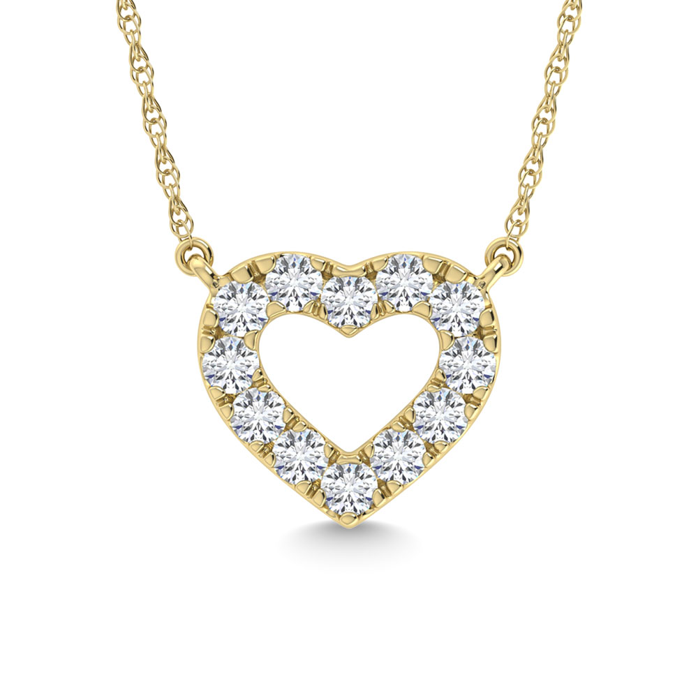 Diamond 1/20 Ct.Tw. Heart Pendant in 10K Yellow Gold
