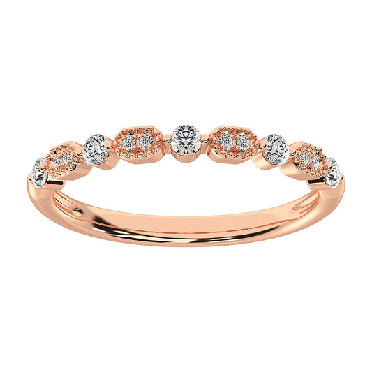14K Rose Gold 1/5 Ct.Tw. Diamond Stackable Band