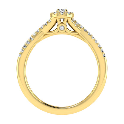 Oval and Round Diamond 1/2 Ct.Tw. Bridal Ring in 10K Yellow Gold
