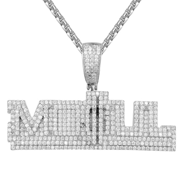 Rapper Style Mogul 14Kt White Gold Finish Custom Pendant