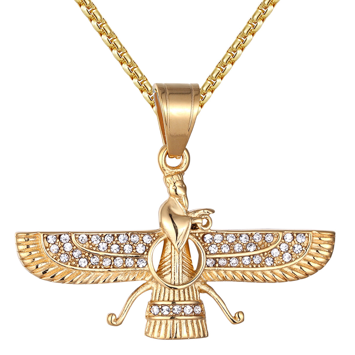 Egyptian God Winged Queen of Magic Religious Steel Pendant