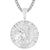 Silver GOAT Big Circle Medallion Animal Face Bling Rapper Pendant