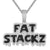 Mens Dripping Fat Stackz Rich Money Icy White Pendant Chain