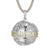 Icy World in Mine Globe Map 3D Two Tone Hip Hop Pendant